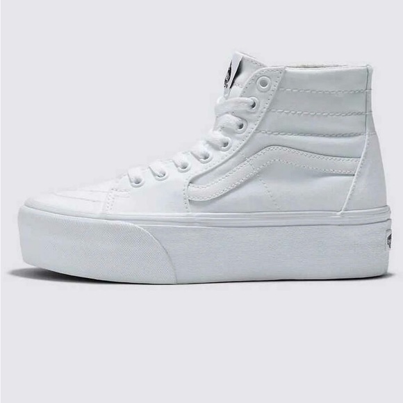 Vans Women's SK8-Hi Tapered Stackform Sneakers, Canvas True Whitewashing - Picture 2 of 8